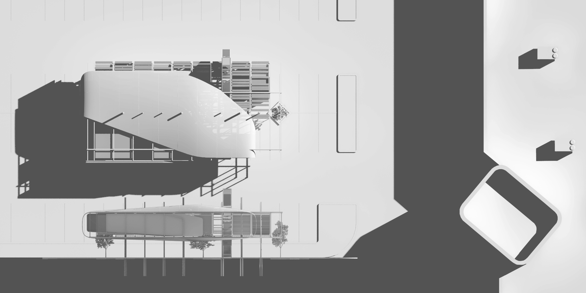 Plan + Section of the Island