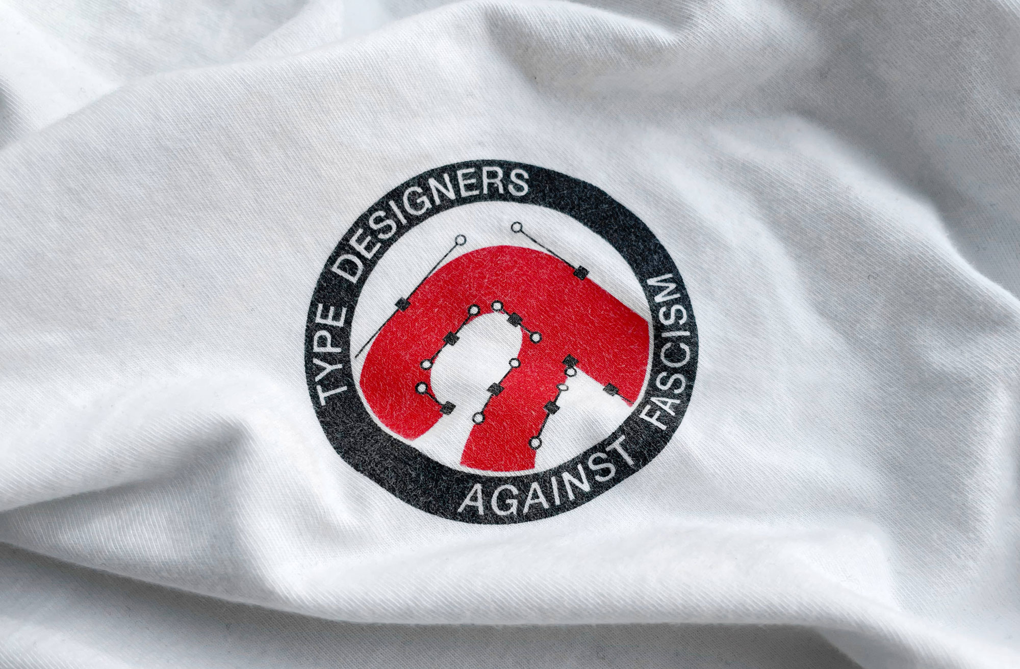 Type Designers Against Fascism (2021), t-shirt design inspired by Antifascist Logo Archive