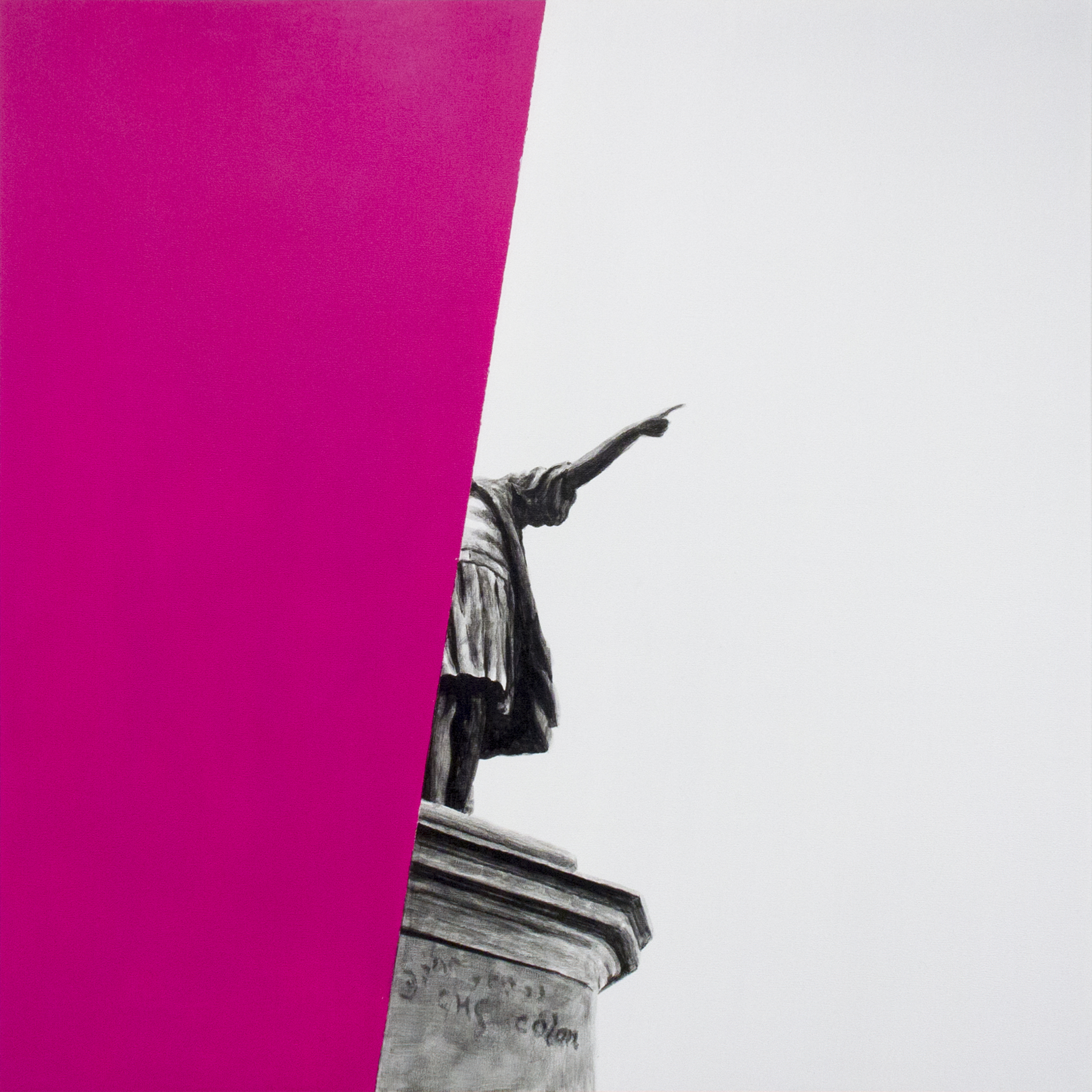 Monumento a Cristóbal Colón, Acrylic on Panel, 18 x 18 inches, 2016