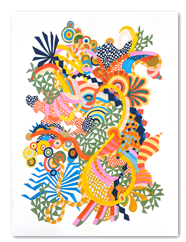 The Riddles  |  mixed media on paper  |  22" x 30"