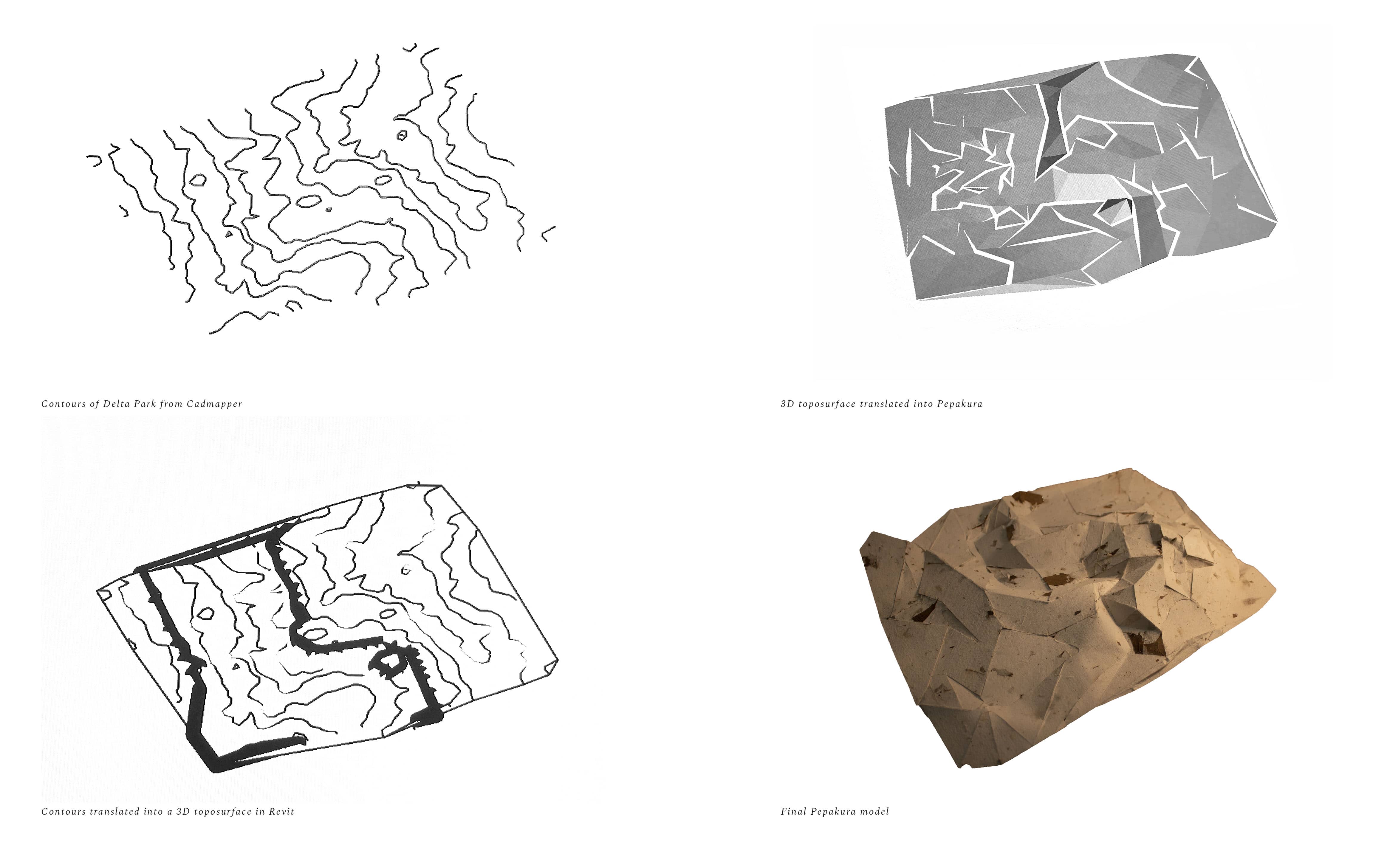Metamorphosis of Delta Park into a Pepakura Paper Landscape. Satchwell, G. Unit 14. 2022