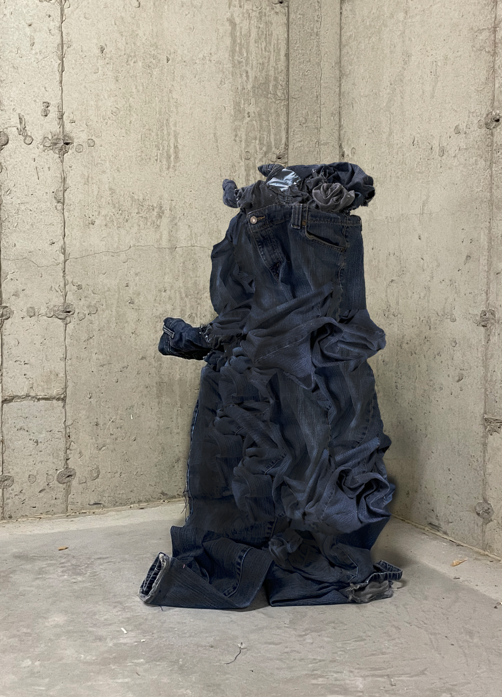 Indikkko Jean, 2021 (Salvaged denim and counterfeit resin material)