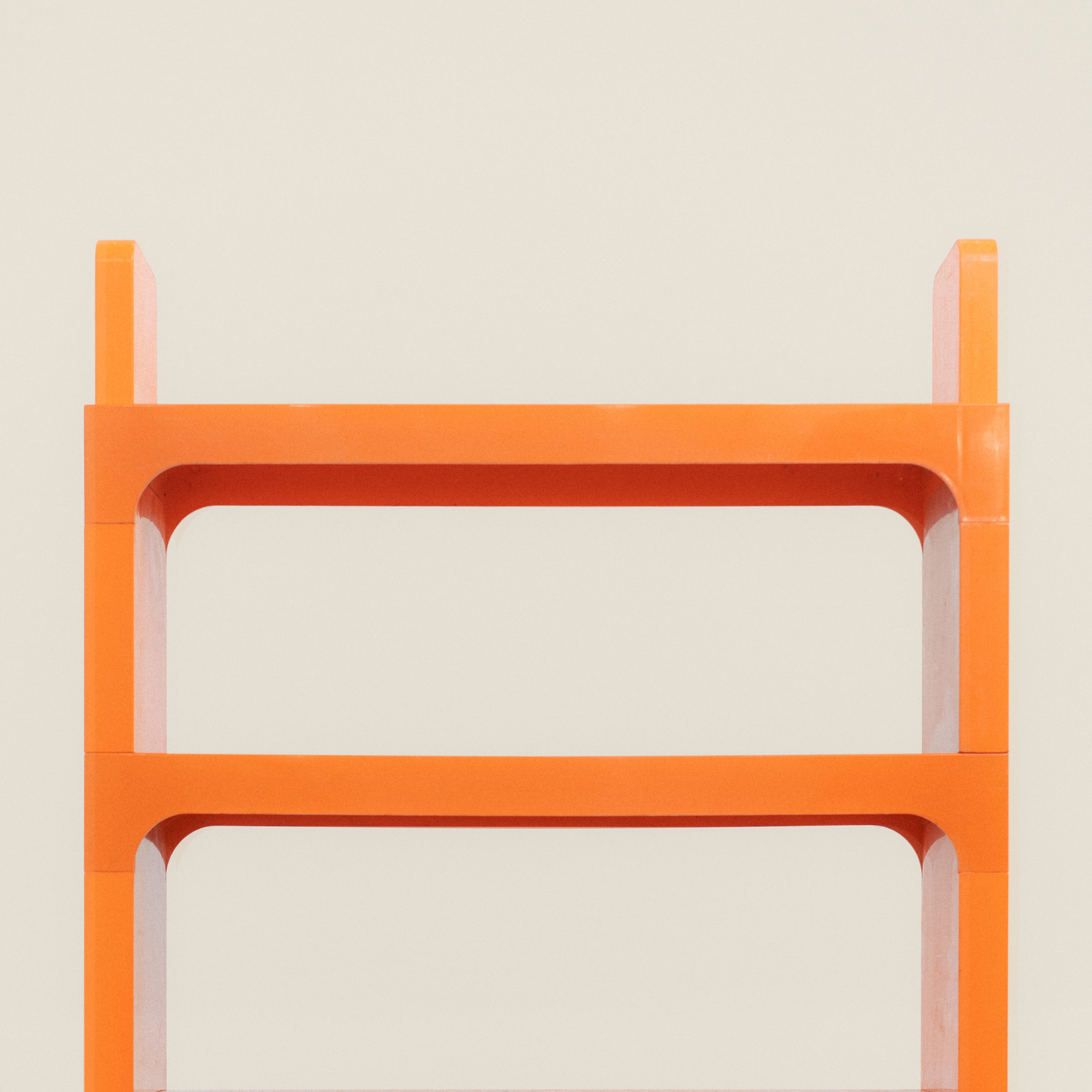 SWEETERFAT KARTELL OLAF VON BOHR STACKING SHELF ORANGE, 70S SPACE AGE PLASTIC DESIGN