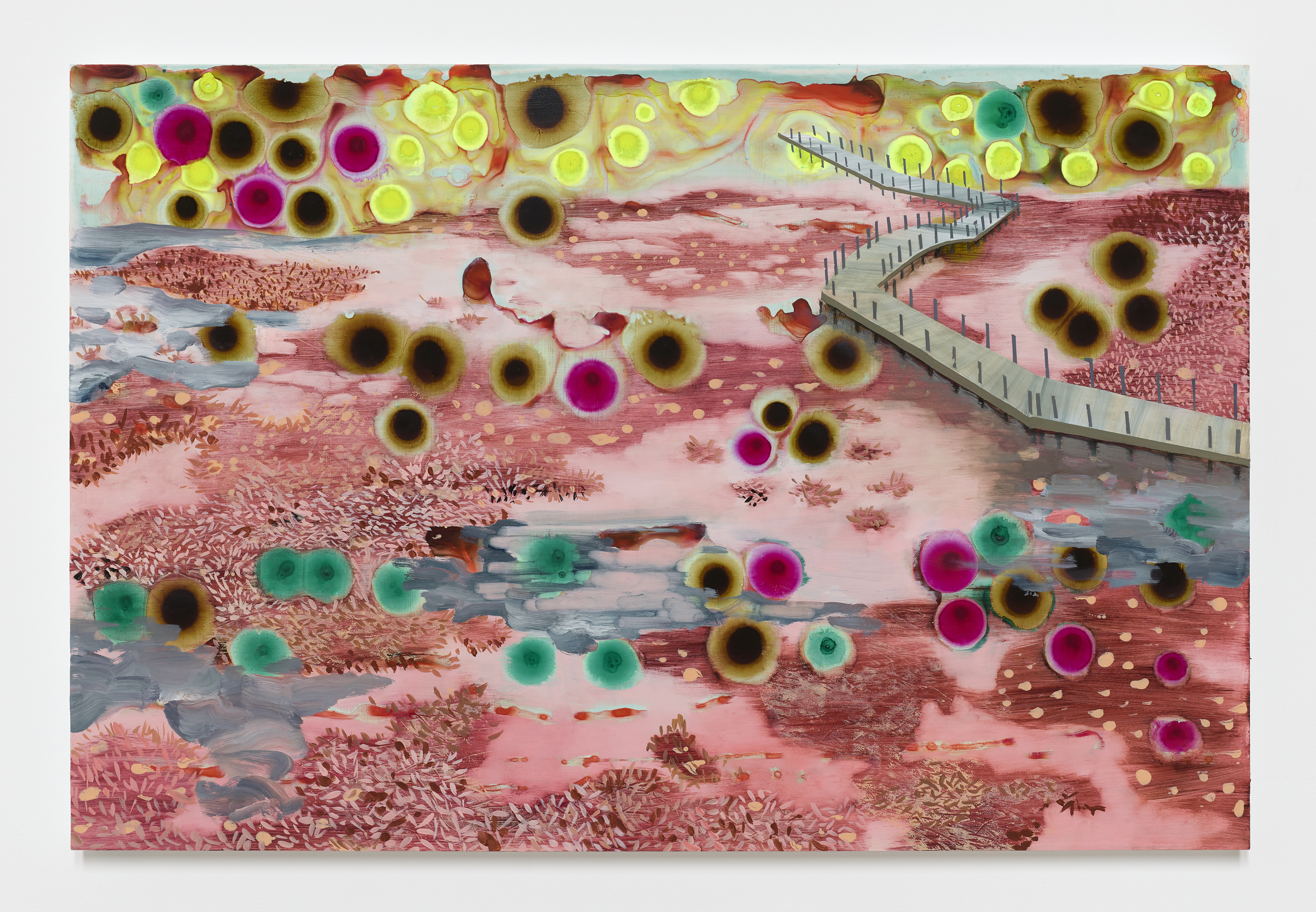 Head over Heels, oil and acrylic on panel, 36"x24" 2024