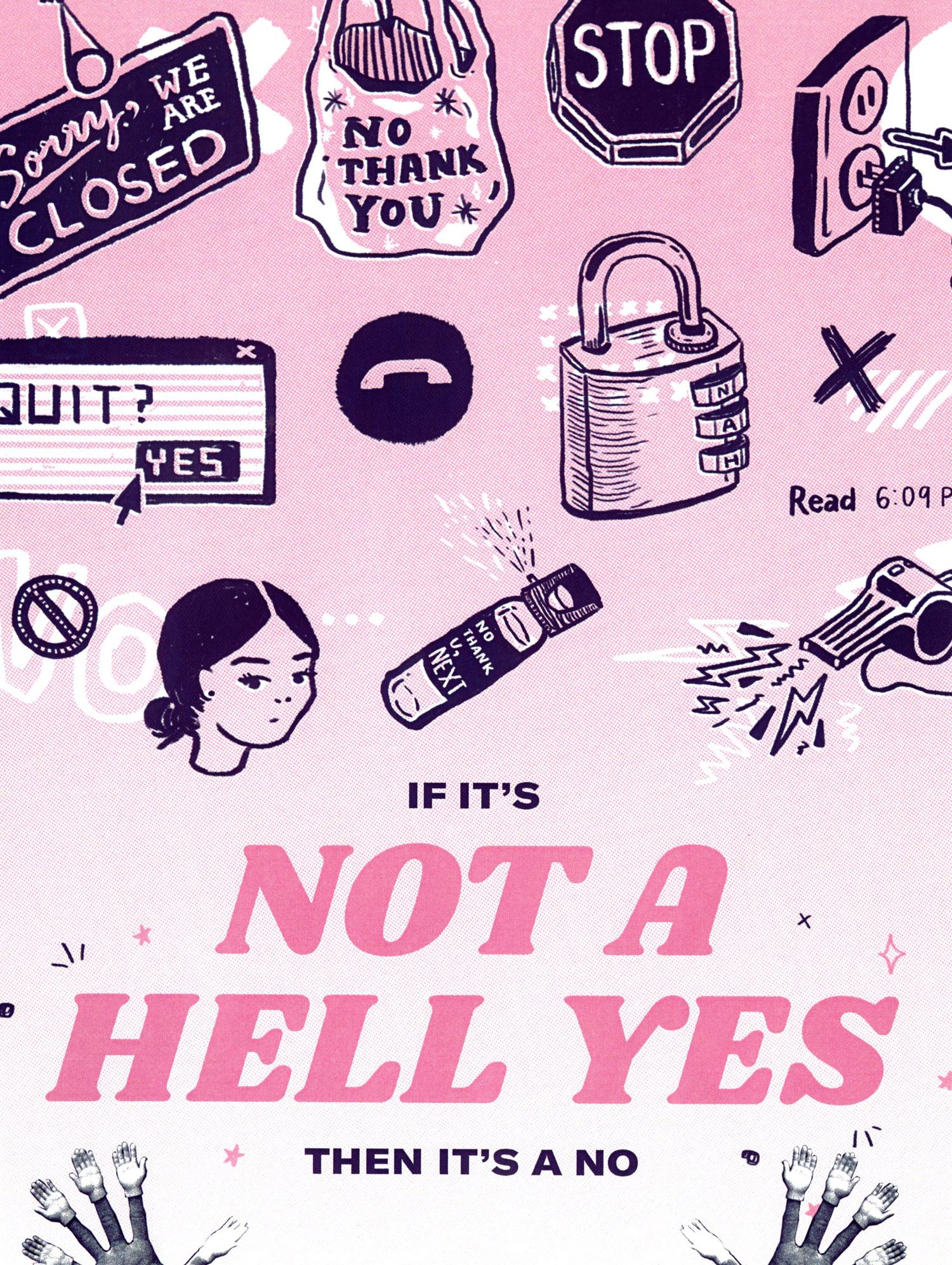 Hell No!" personal work (risograph print)