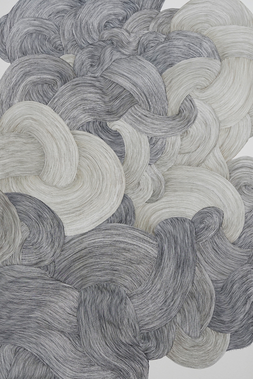 Galerie Françoise Besson - Xiaojun Song - Méditation n°31, 2022 - Pigments et encre de Chine, pinceau Chinois - 120 x 80 cm - Courtesy de l'artiste et Galerie Françoise Besson