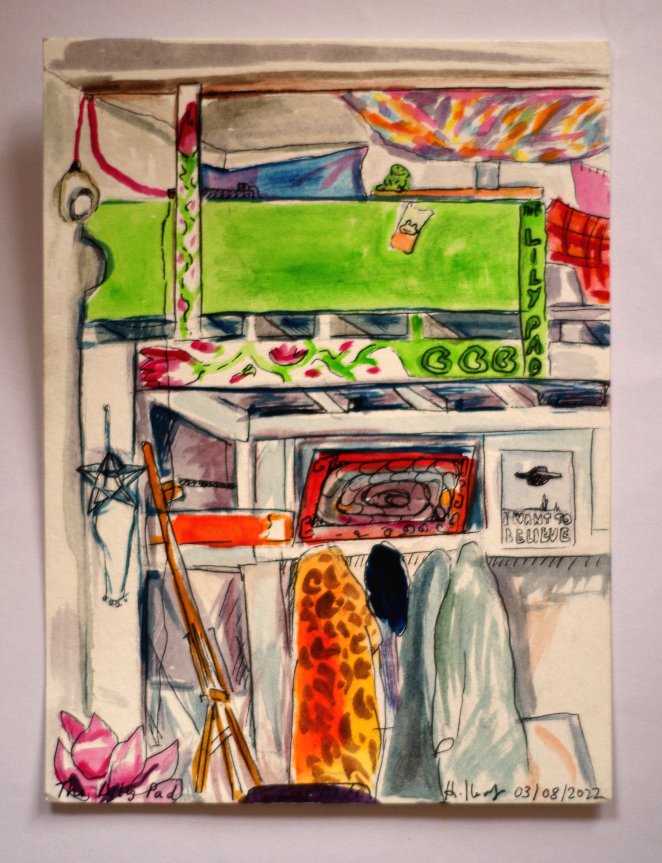 The lily pad - Watercolour and pen