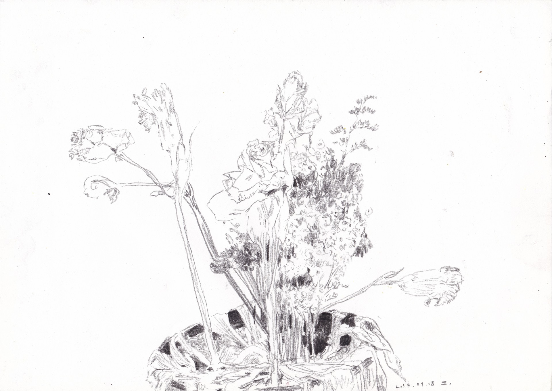 마지막 장면, 2017, conte on paper, 21*29.7(cm)