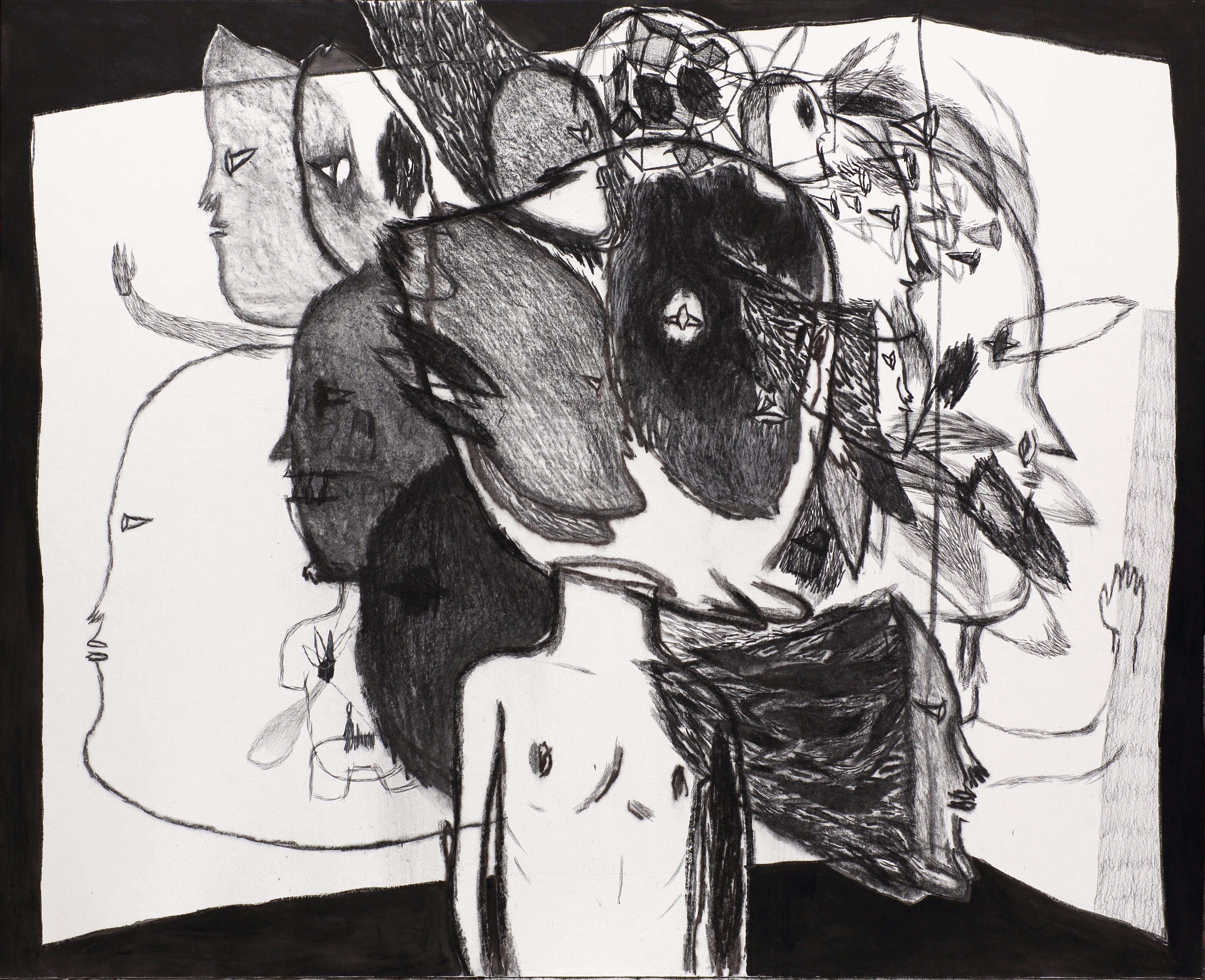 untiitle_charcoal, acrylic on paper_130x162.2cm_2014