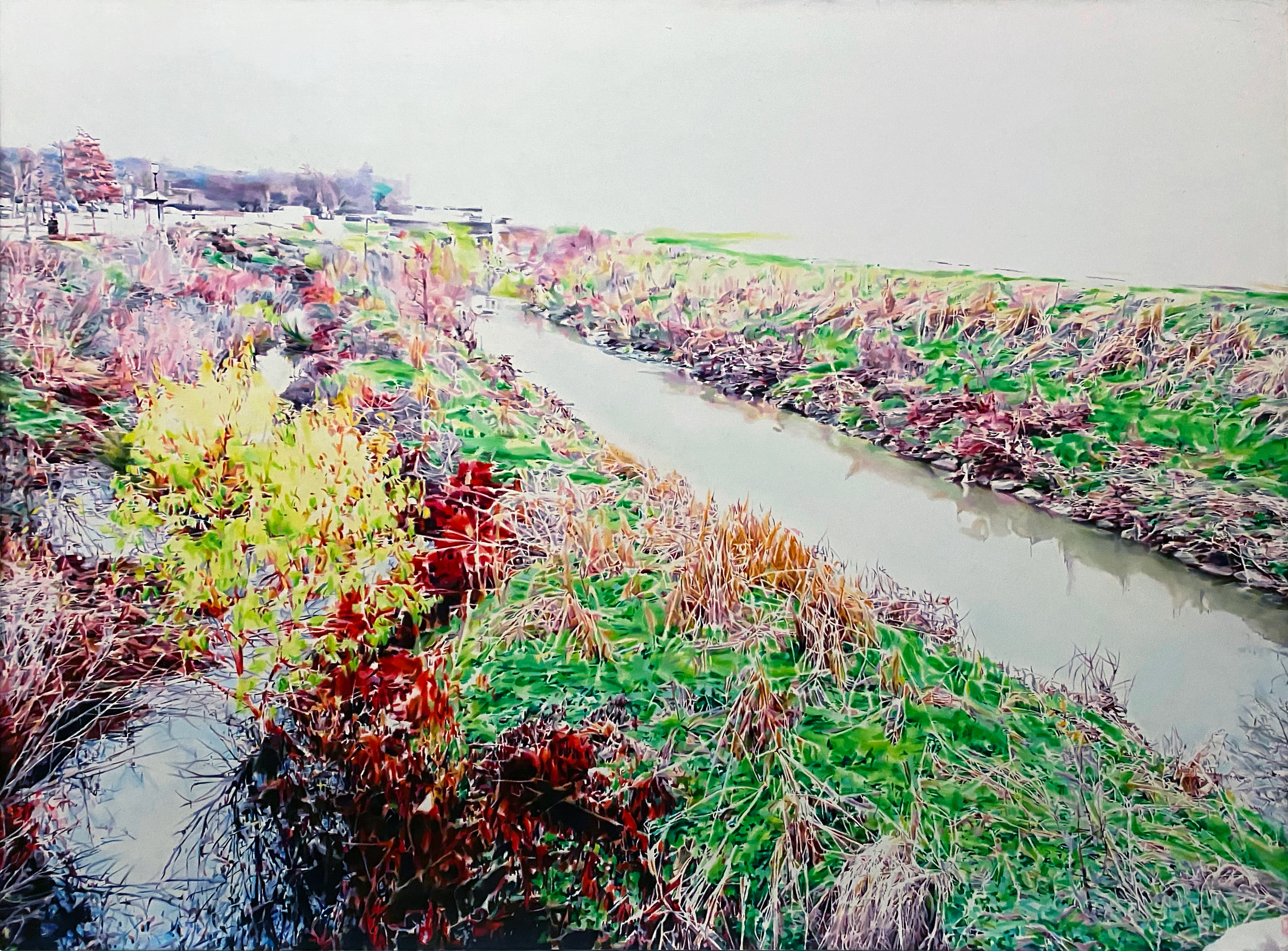 Sugar Creek Oil and Gesso on Plexiglass 48 × 36 inches 2021