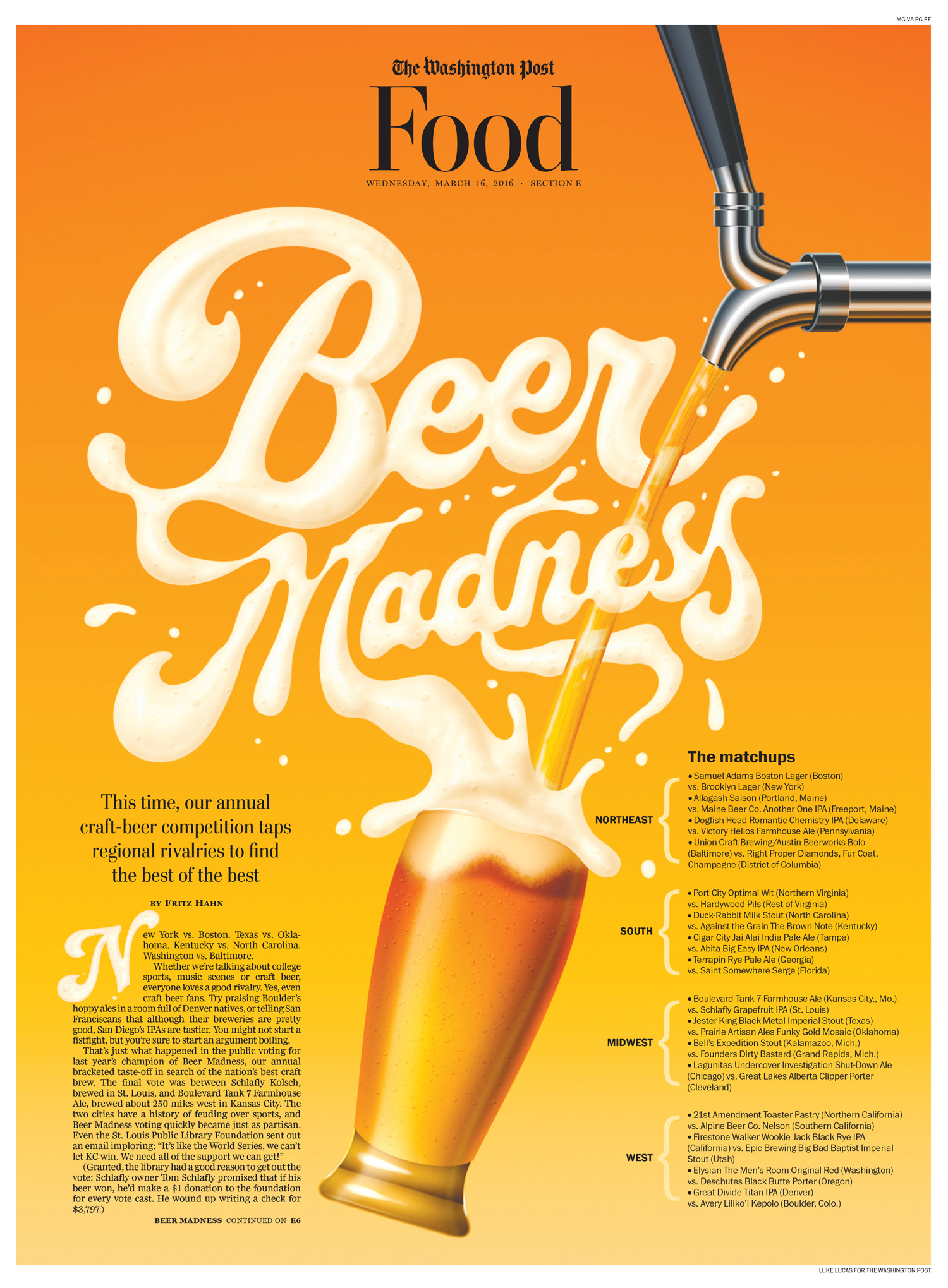 The Washington Post – Food – Beer Madness – March 2016
