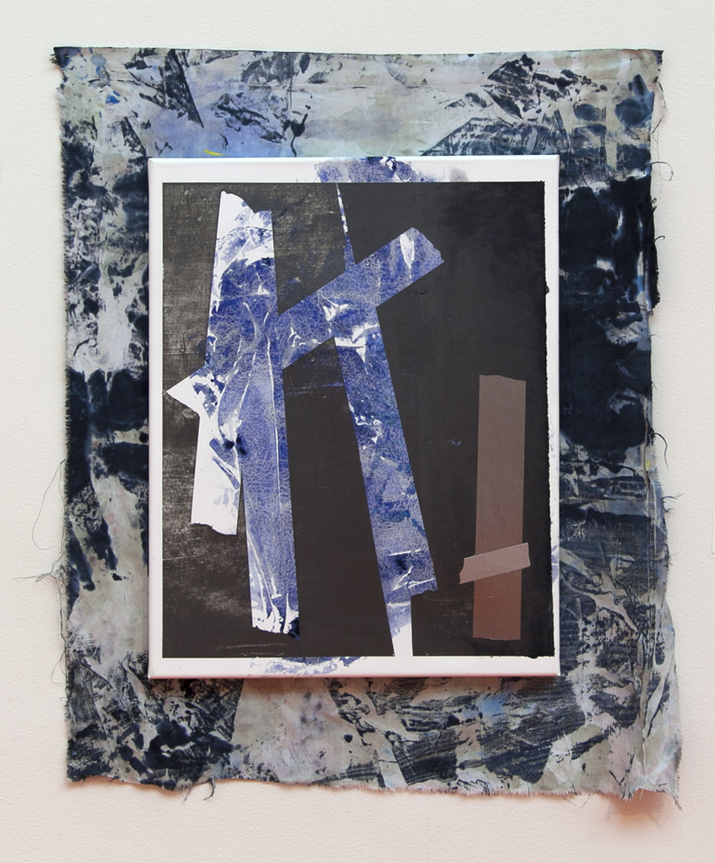 Untitled painitng on canvas mounted on painting rug 