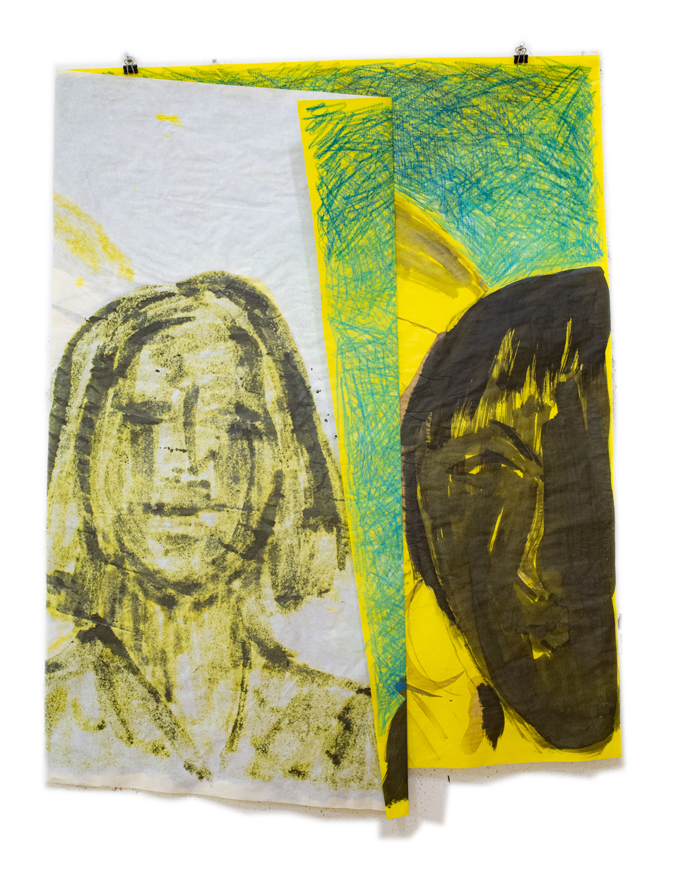 "Blue sky behind', ink and pastel on paper, 2021