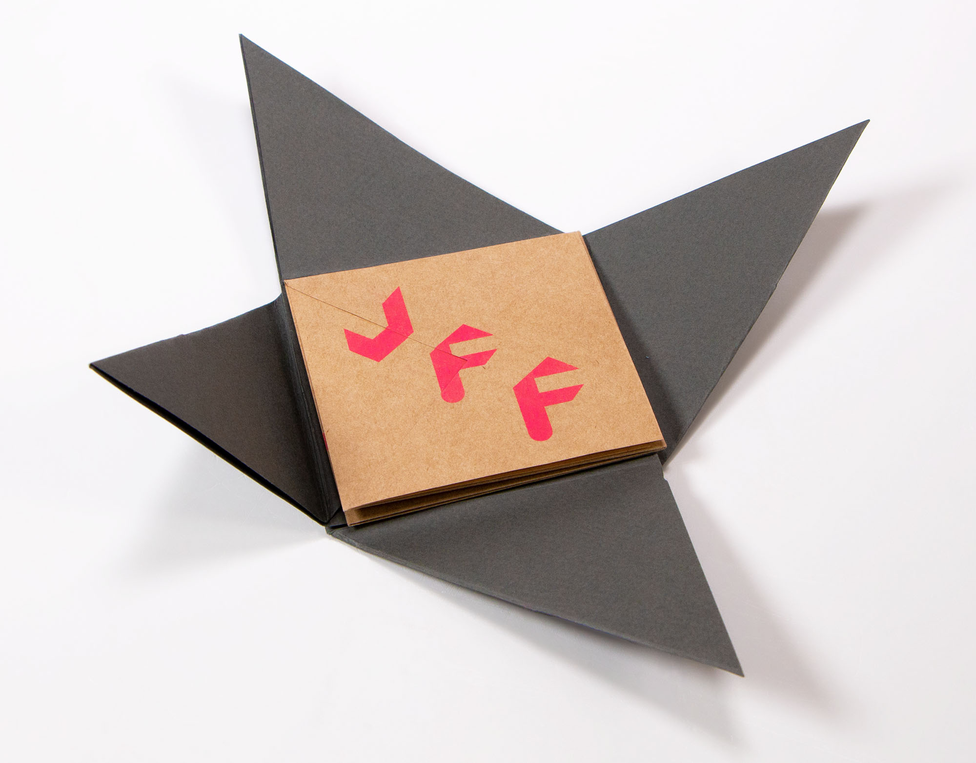 Inspired by Japanese origami, this prospective folded poster/flyer design for the Japanese Film Festival contains a bespoke modular typeface for the Japanese text as well as the display copy of the poster. The logo of the event is evoked through the shape of the bird that is revealed through the unfurling process to create a meaningful experience.