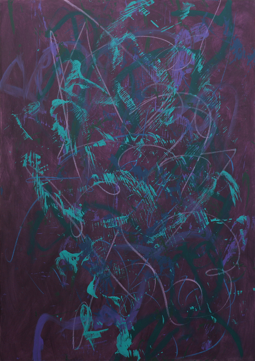 UntitledAcrylic and Pastels on Canvas 45x56"