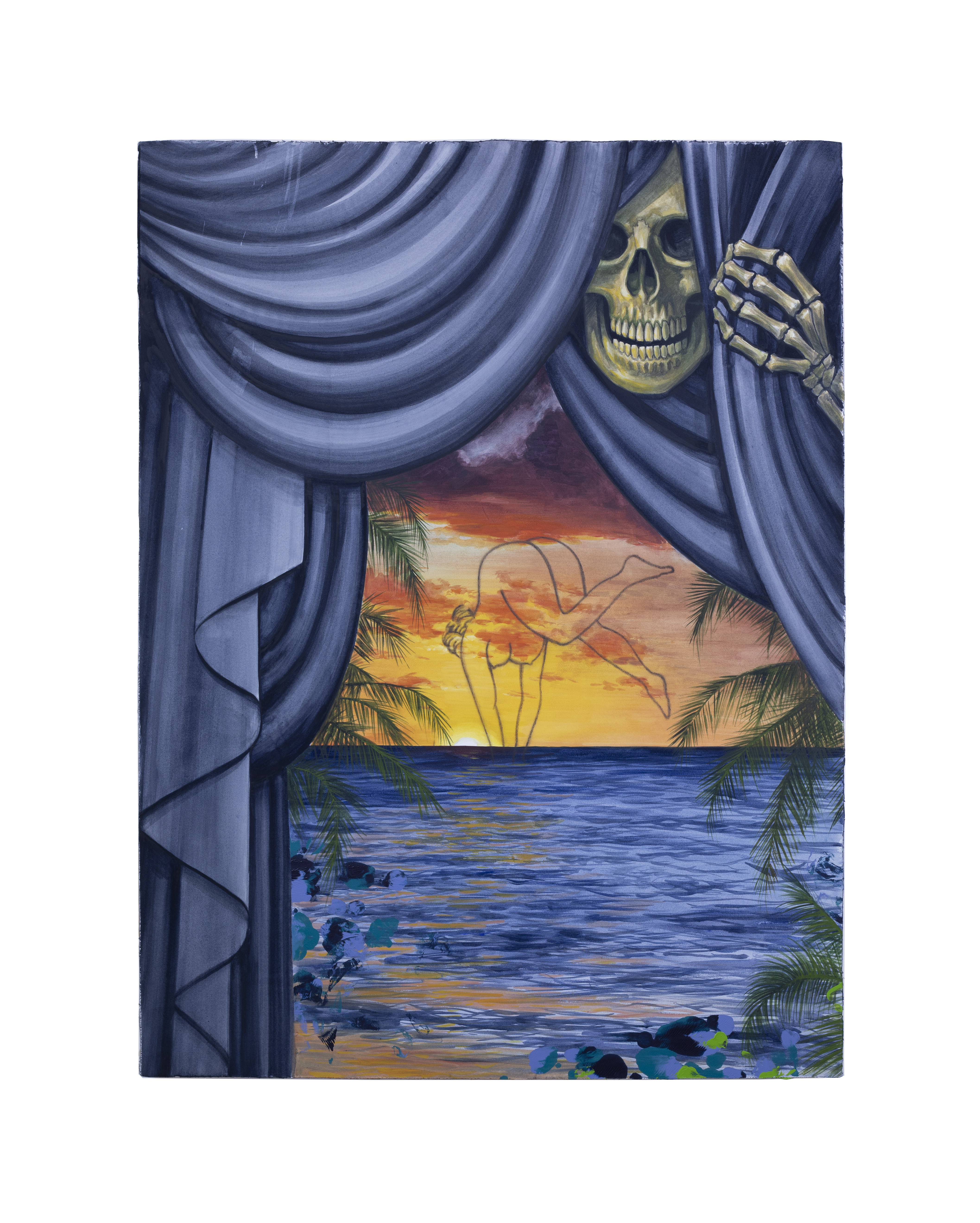 Too Crazy To Care,&nbsp;2021 36 x 48 in (91.44 x 121.92 cm)🔴