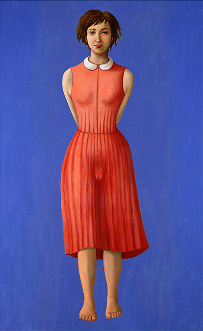  APPARIZIONE DI SIGNORINA   2000 olio su tela cm 190x127