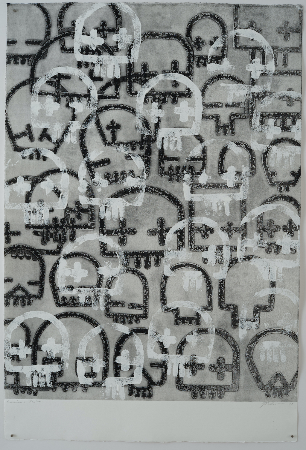 Joe Feddersen, Remembering Kamloops, 2024, Monoprint on paper, 44 x 30 in.