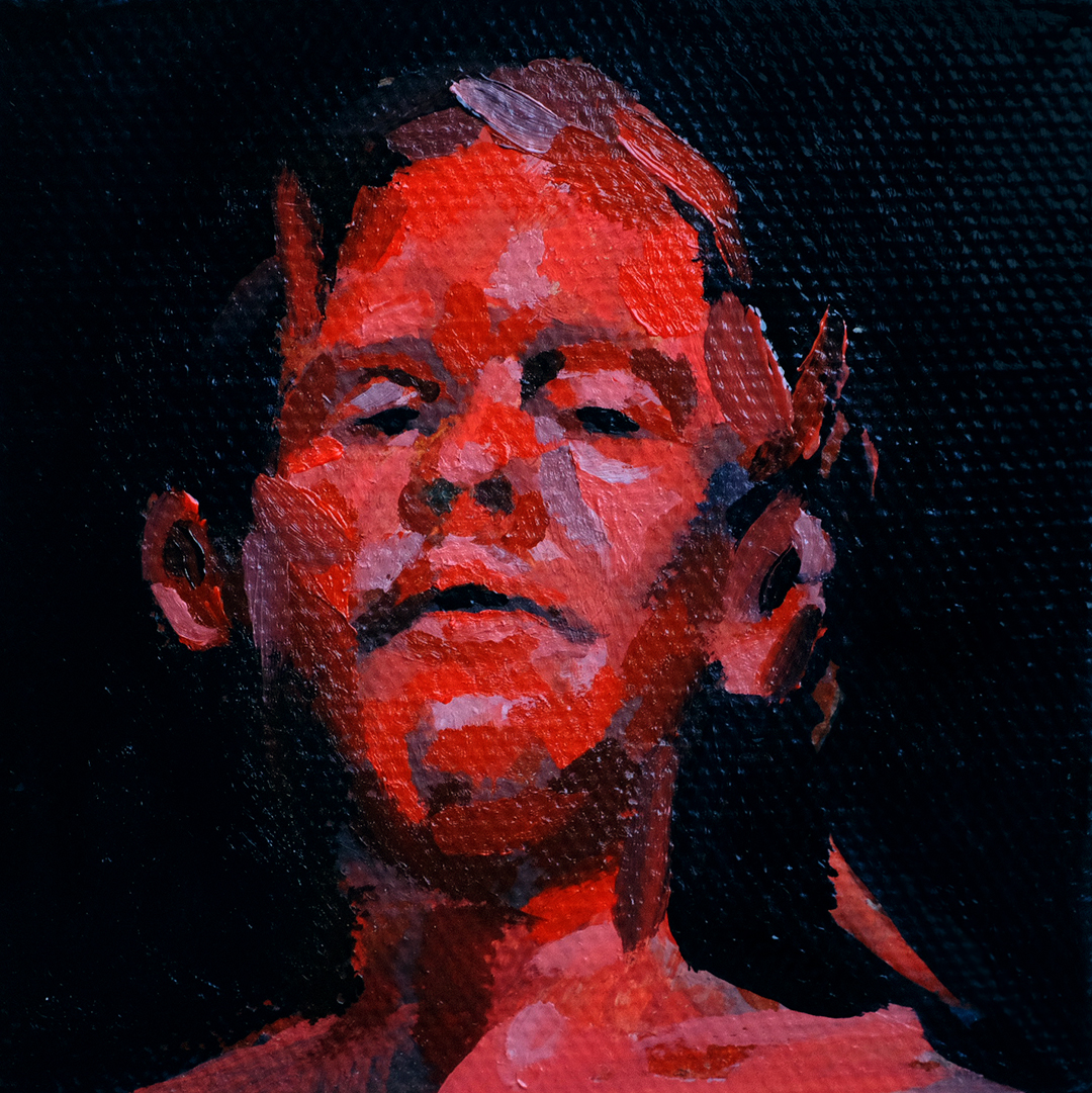 Red Study , Oil on Canvas, 3 x 3 in