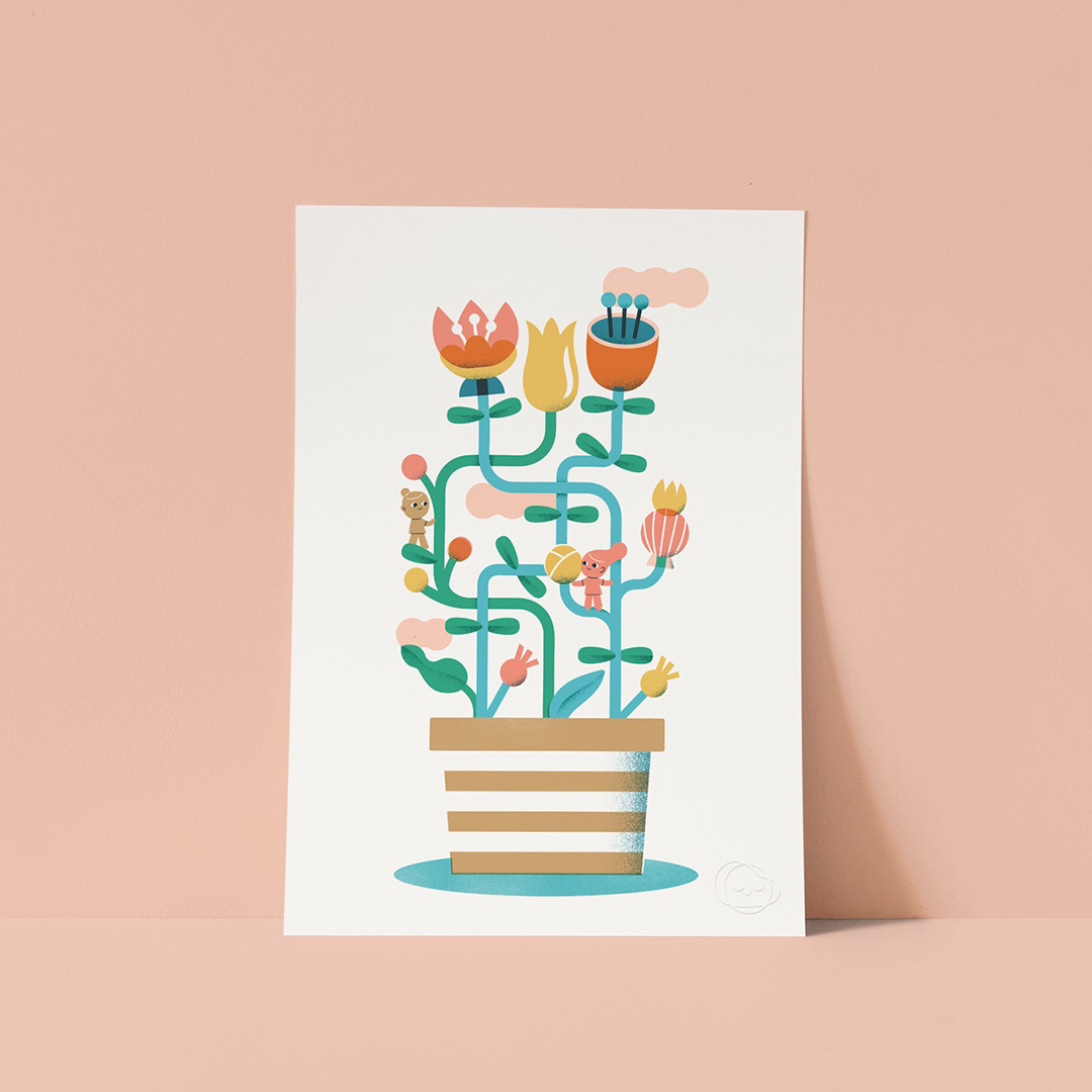 Illustration of Growing Garden print by Hikimi available for purchase.