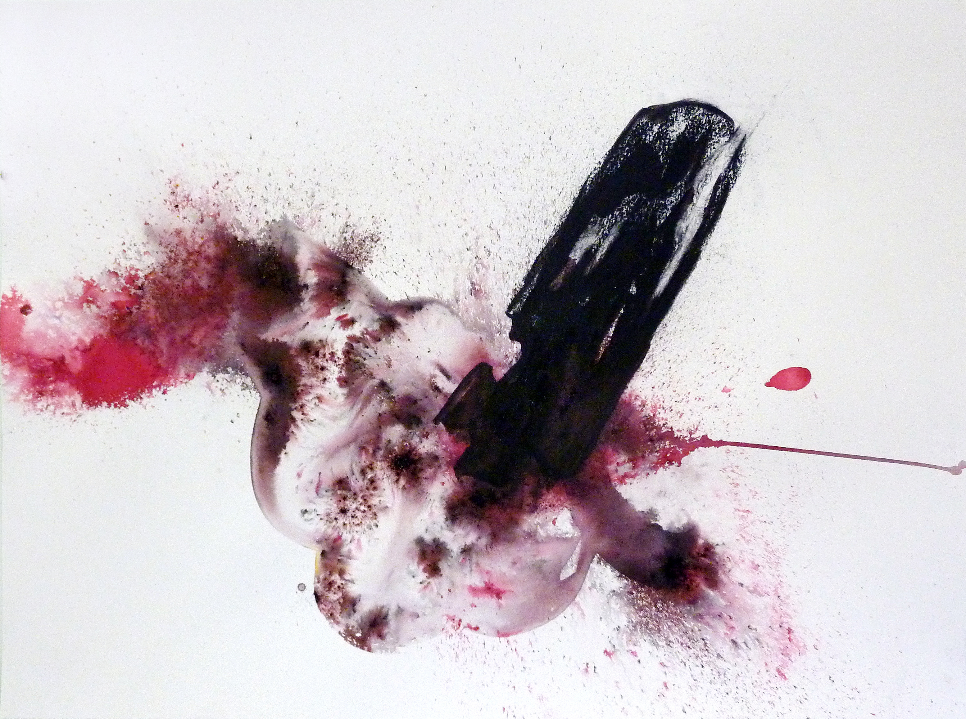  Cattail 2  Charcoal and dye pigment on paper, 18" x 24