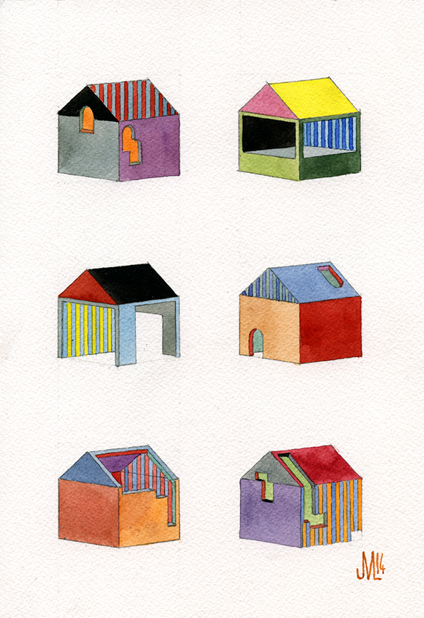 Mini Station Temples IWatercolor and graphite on paper, 7.125x10.25"2014