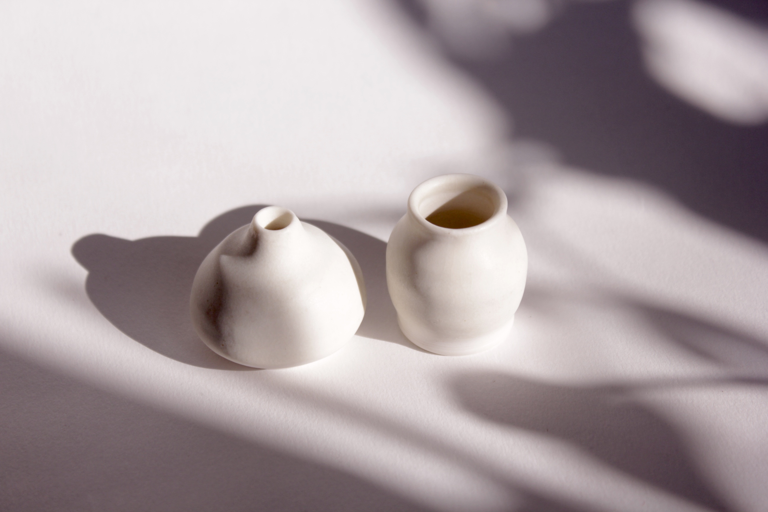 Miniatures in Porcelain, 2021, glazed in satin white