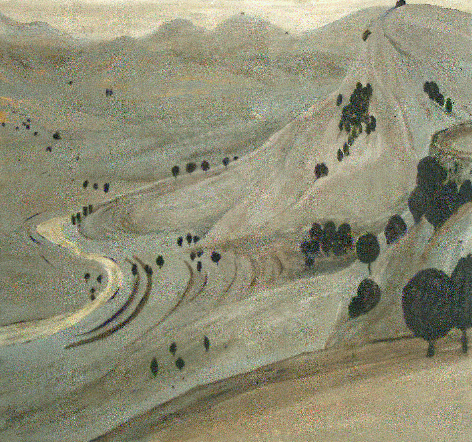 North-West Frontier Province, Afghanistan, 2007, 65x60cm, oil and pigment on gesso panel