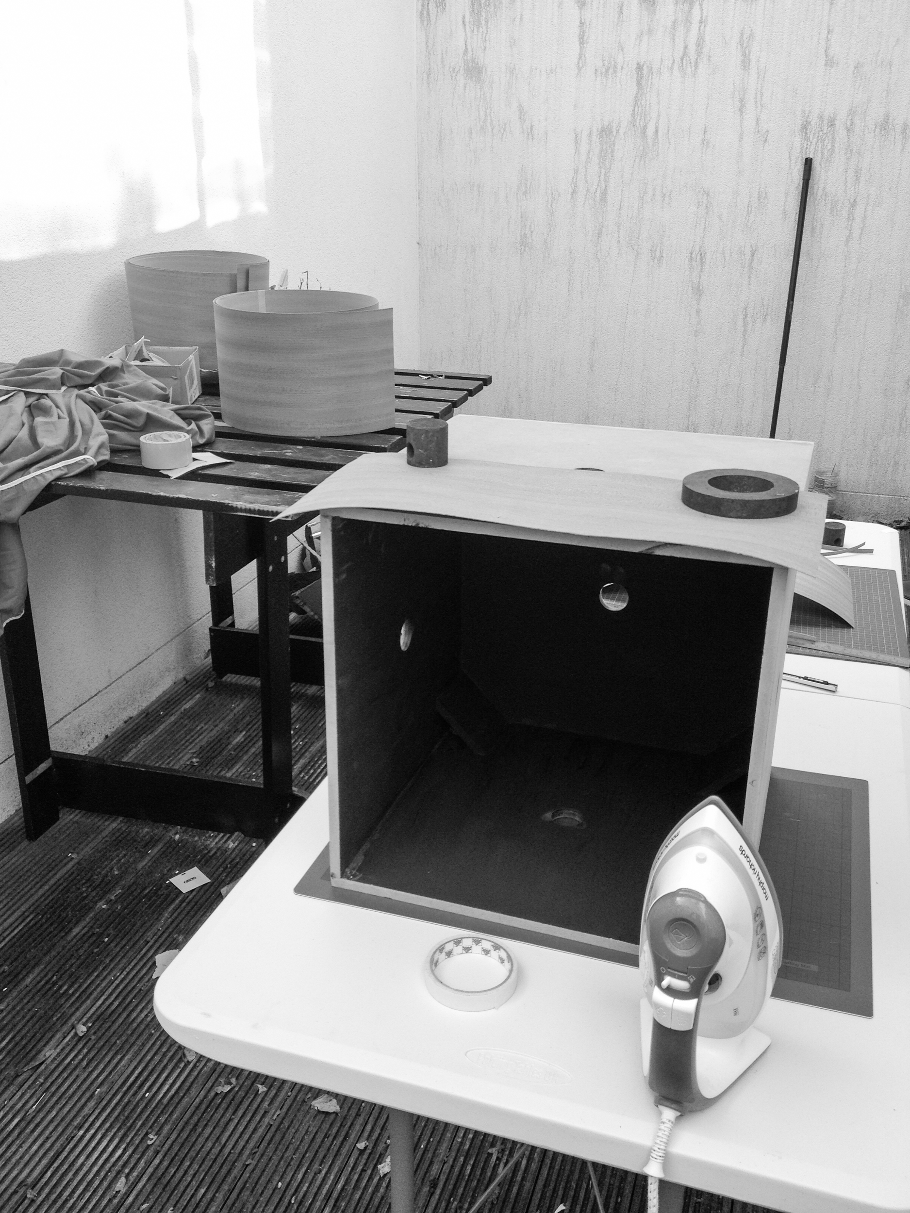 Ironing on the wood veneer