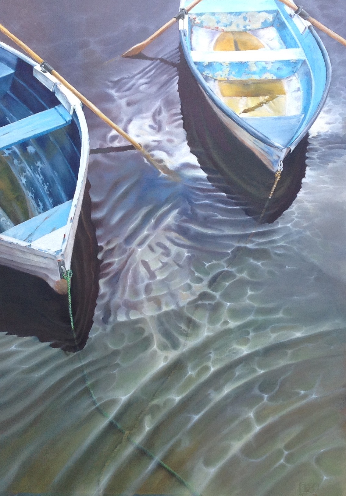 91–Ravensdale Boote 337×55 cmÖl auf Passepartoutpapier2016︎ Bild kaufen