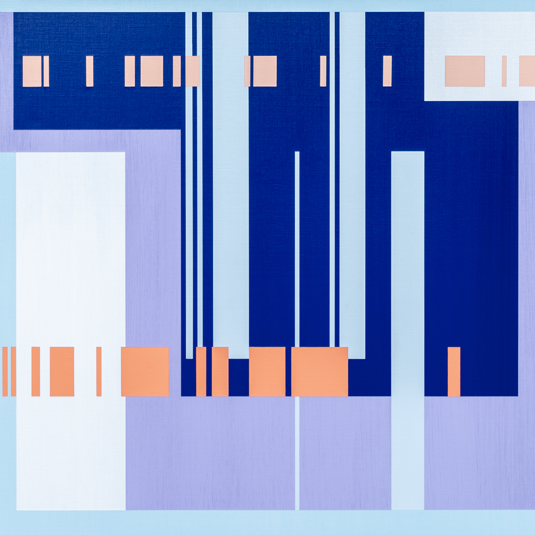 Approaching Capacity no. 48. 2022. Acrylic on linen, 66 x 66cm