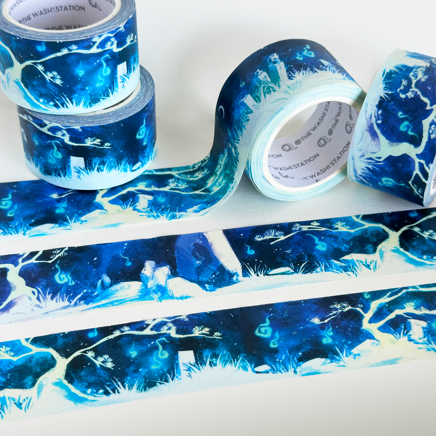 [Eerie Meadow] glow-in-the-dark washi for the Washi Station's 2023 World Ghost Stories collection