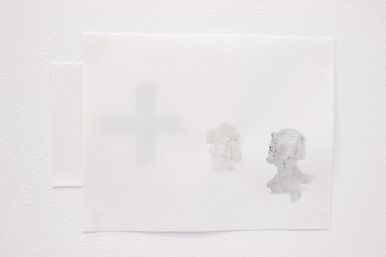 +, pigment, adhesive tape, paper, 10"x 7