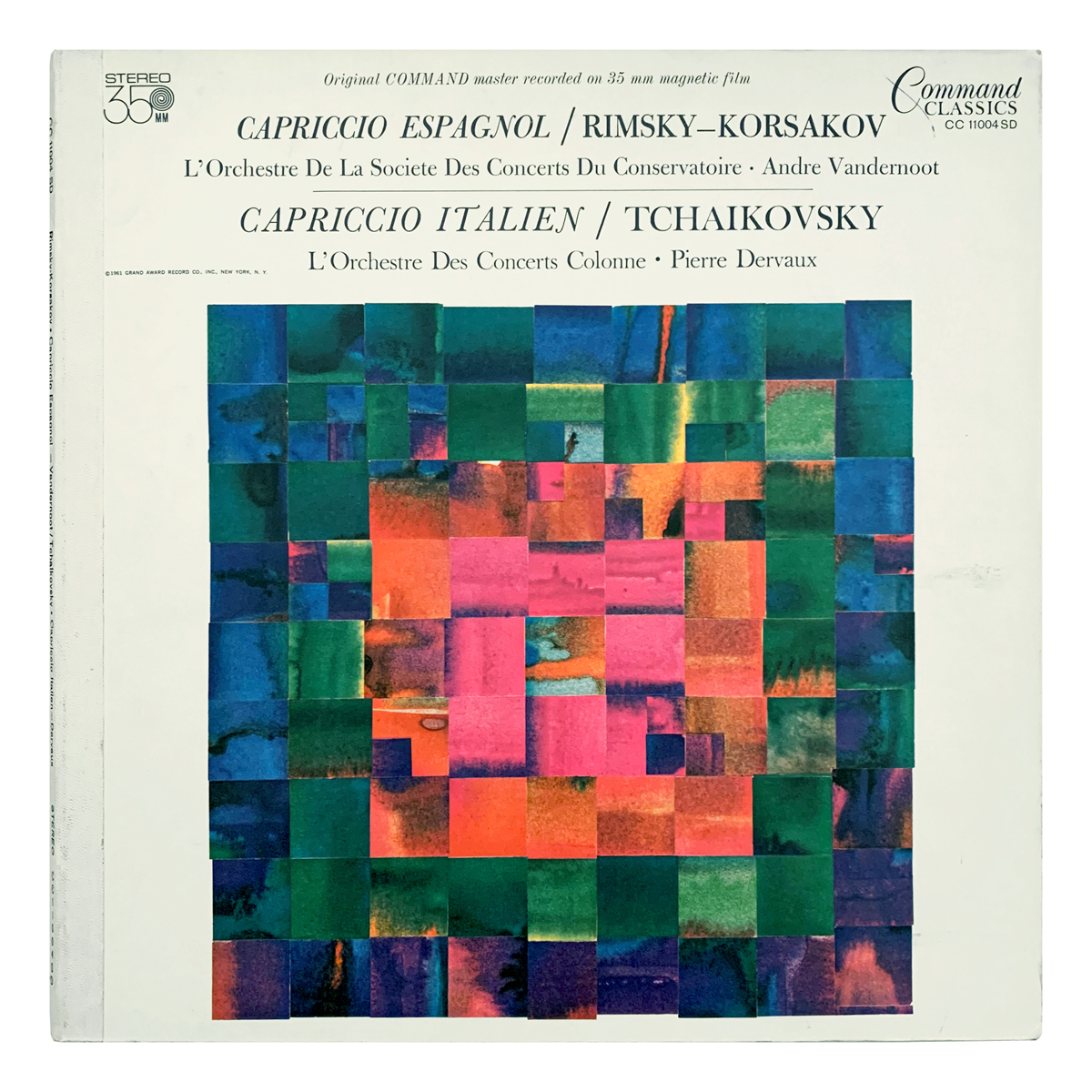 Command CC 11004 SD Nikolai Rimsky-Korsakov - Capriccio Espagnol | Pyotr Ilyich Tchaikovsky - Capriccio Italien L'orchestre de la Societé des Concerts du Conservatoire - André Vandernoot | Orchestre des Concerts Colonne - Pierre Dervaux Design: Milton Glaser (artwork)