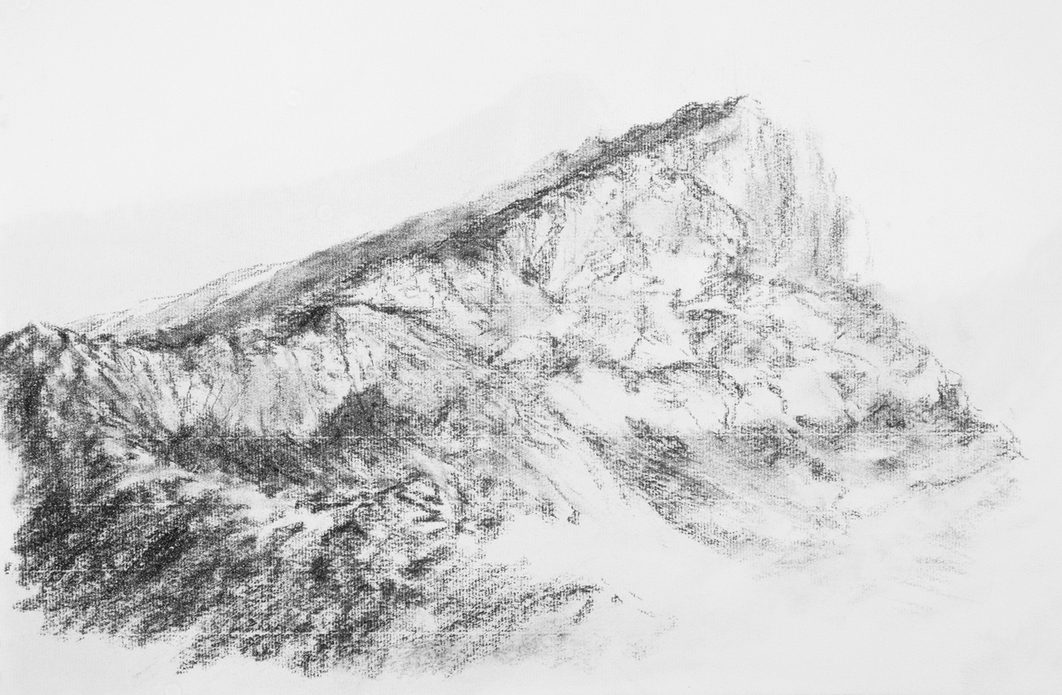 Sainte Victoirefusain sur papierenv. 24 x 42 cm, 2008 