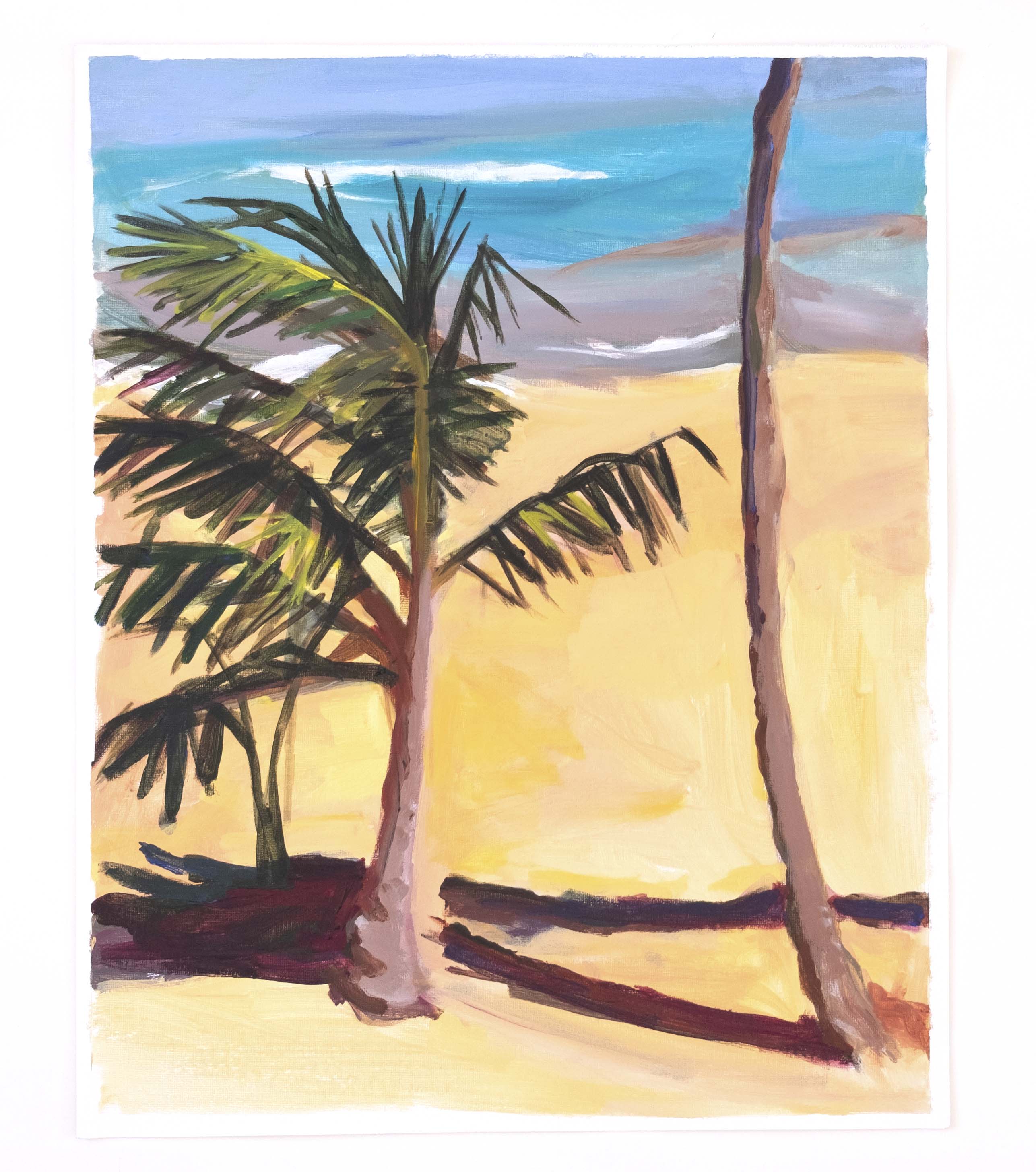 The sand, acrylic on unstretched canvas, 20 x 16 inches, 2019