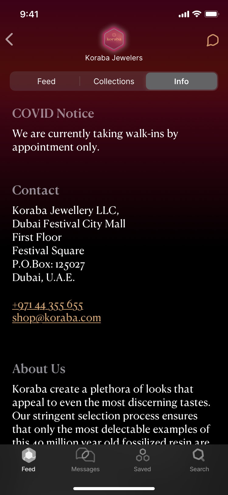 Jeweler Page - Info