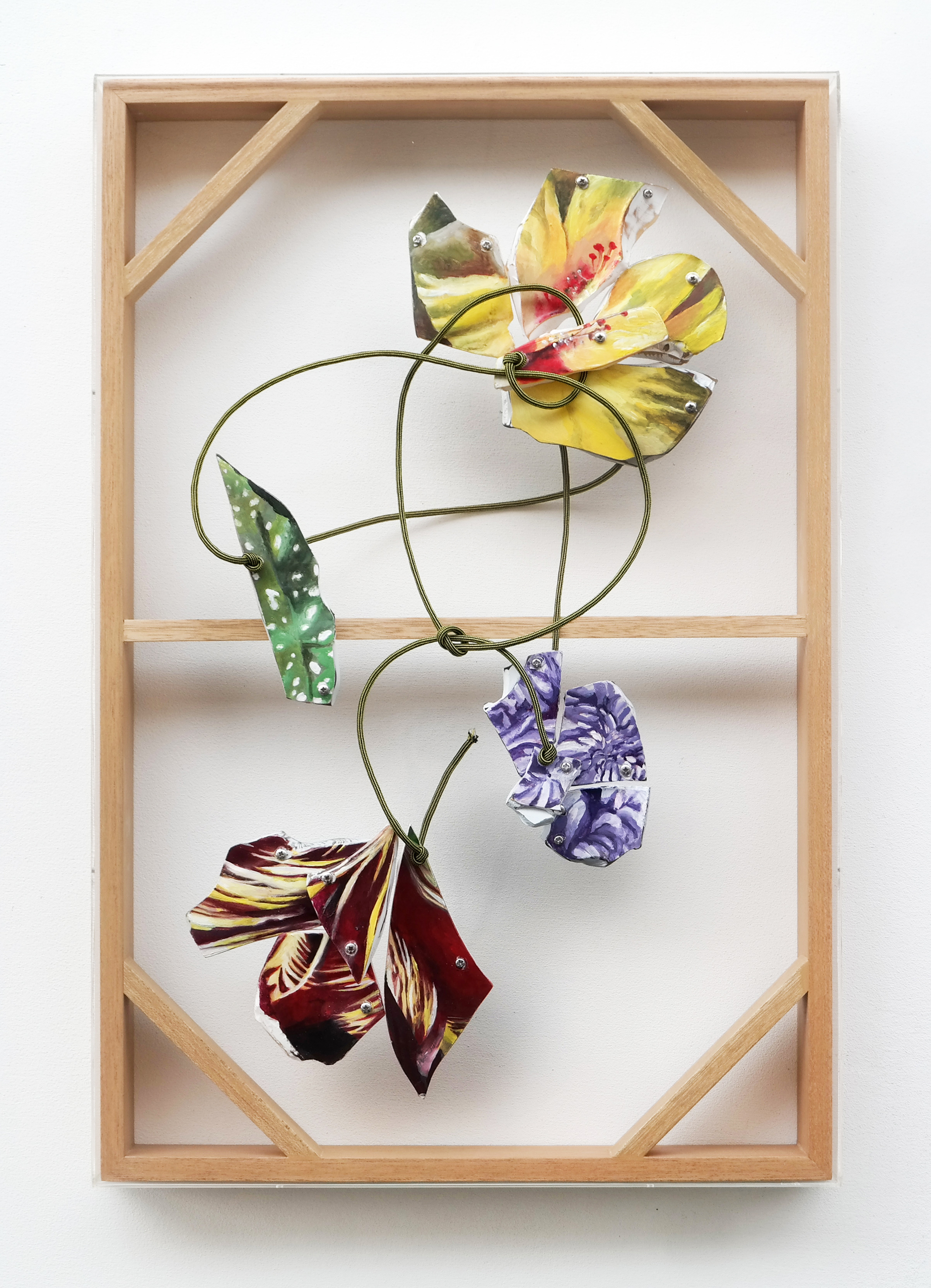 Saturday Construction #2 | 2022 | Wood, acrylic, resin, cord, acrylic paint | 60 x 40 x 5 cm