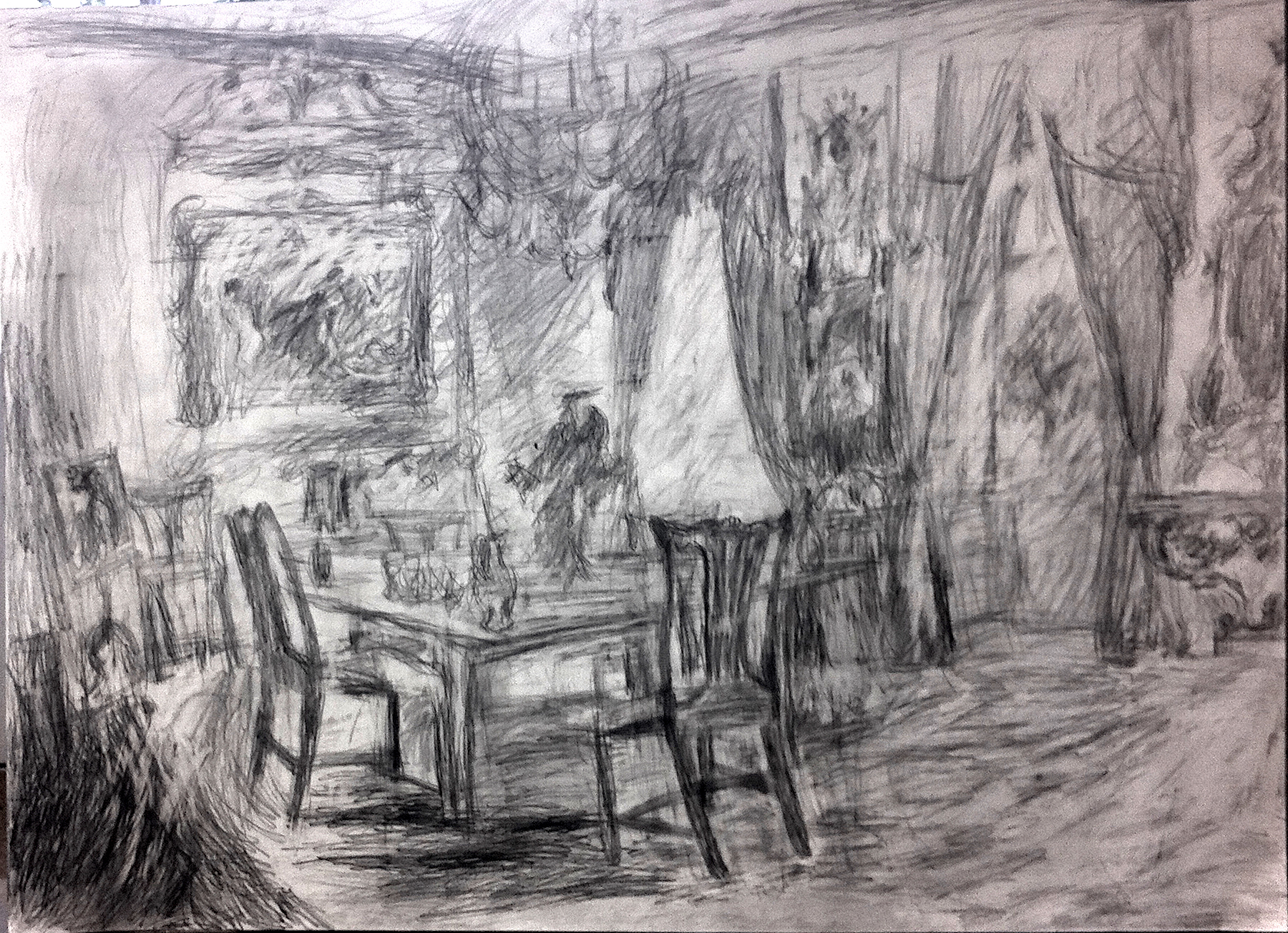 The table is laid, drawing, 101 x 137