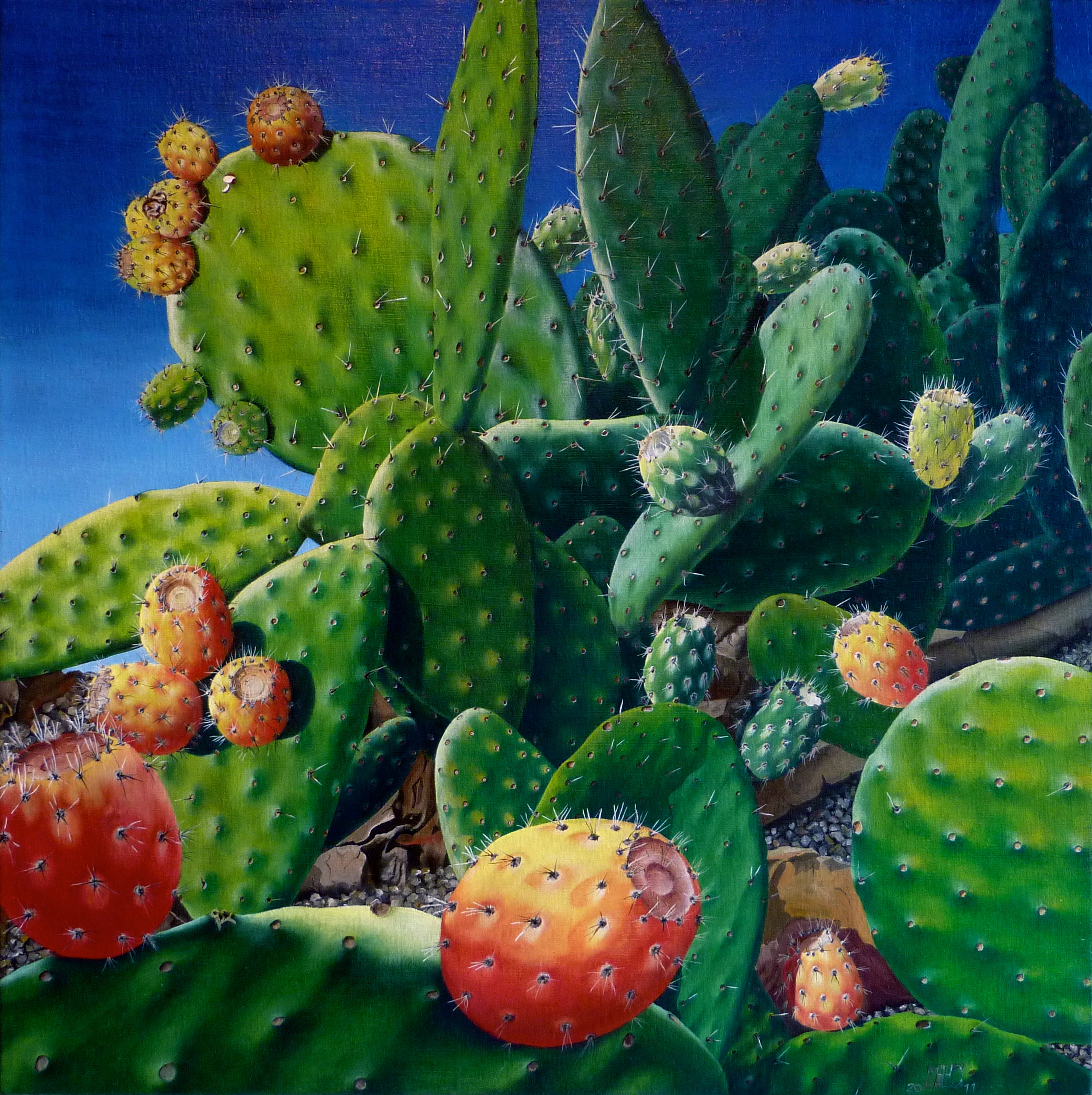 74–Feigenkaktus Nr.120×20 cmÖl auf Leinwand2011sold