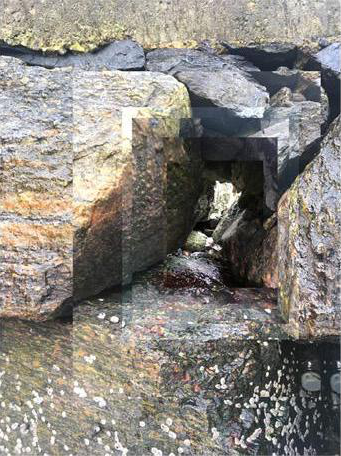 The Passage: Coming with small waves against the shoreline water presses its way through the passage, making gurgle sounds. Some of it making its way to the other side, some gliding back to the ocean. 