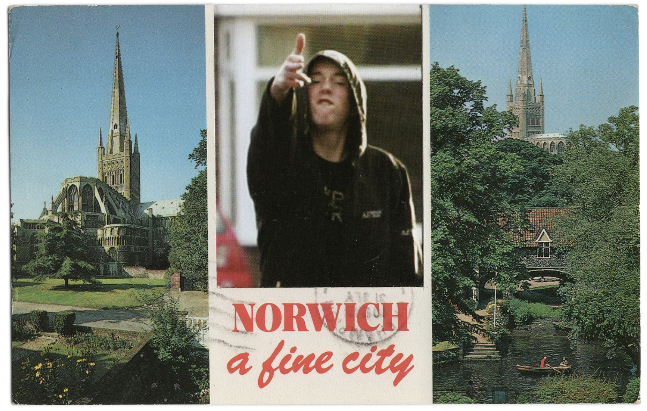 Norwich a Fine City, 2023, collage, 14 x 9 cm