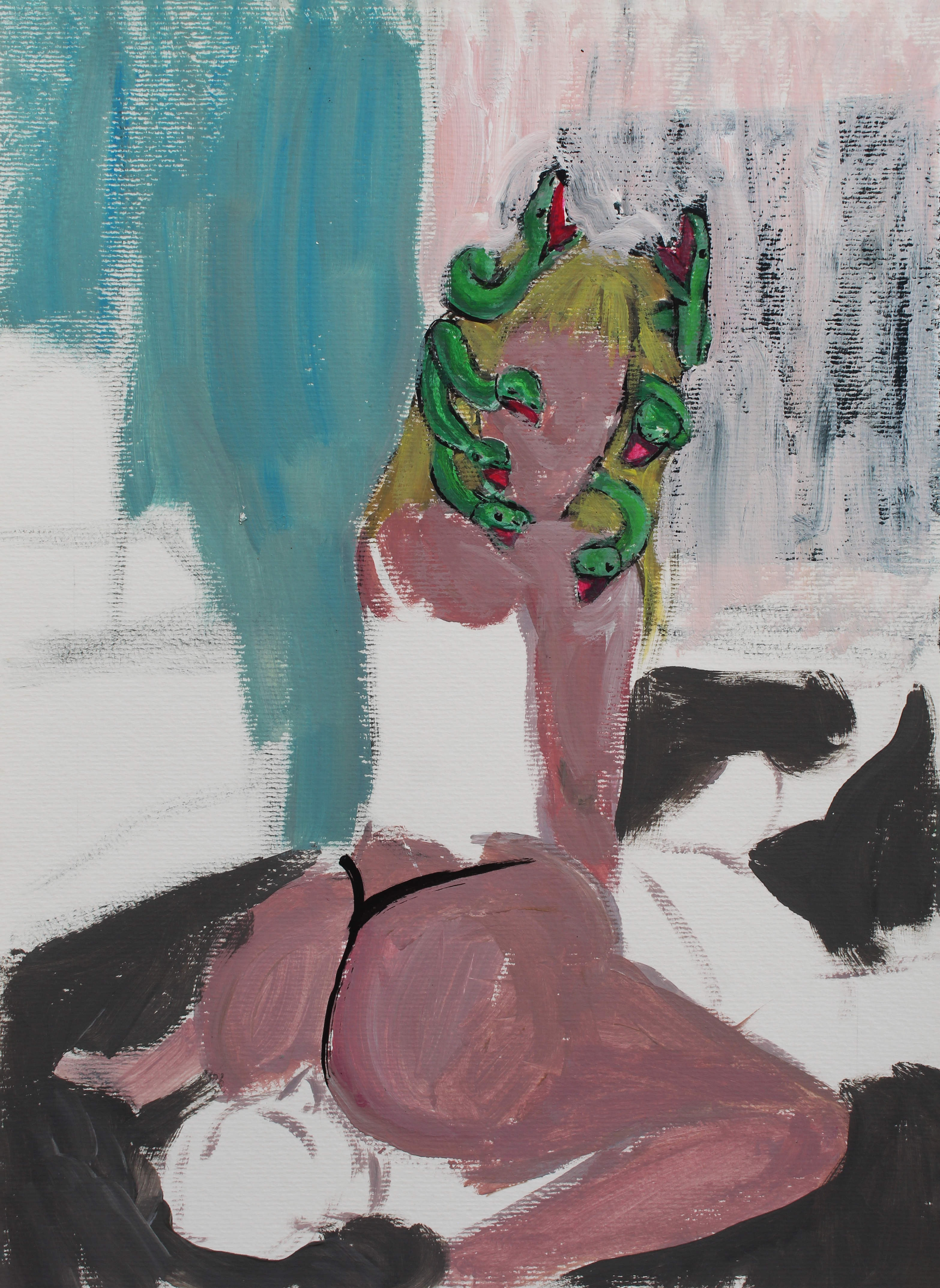 Jellyfish, Acrylic on paper, A3, 2020