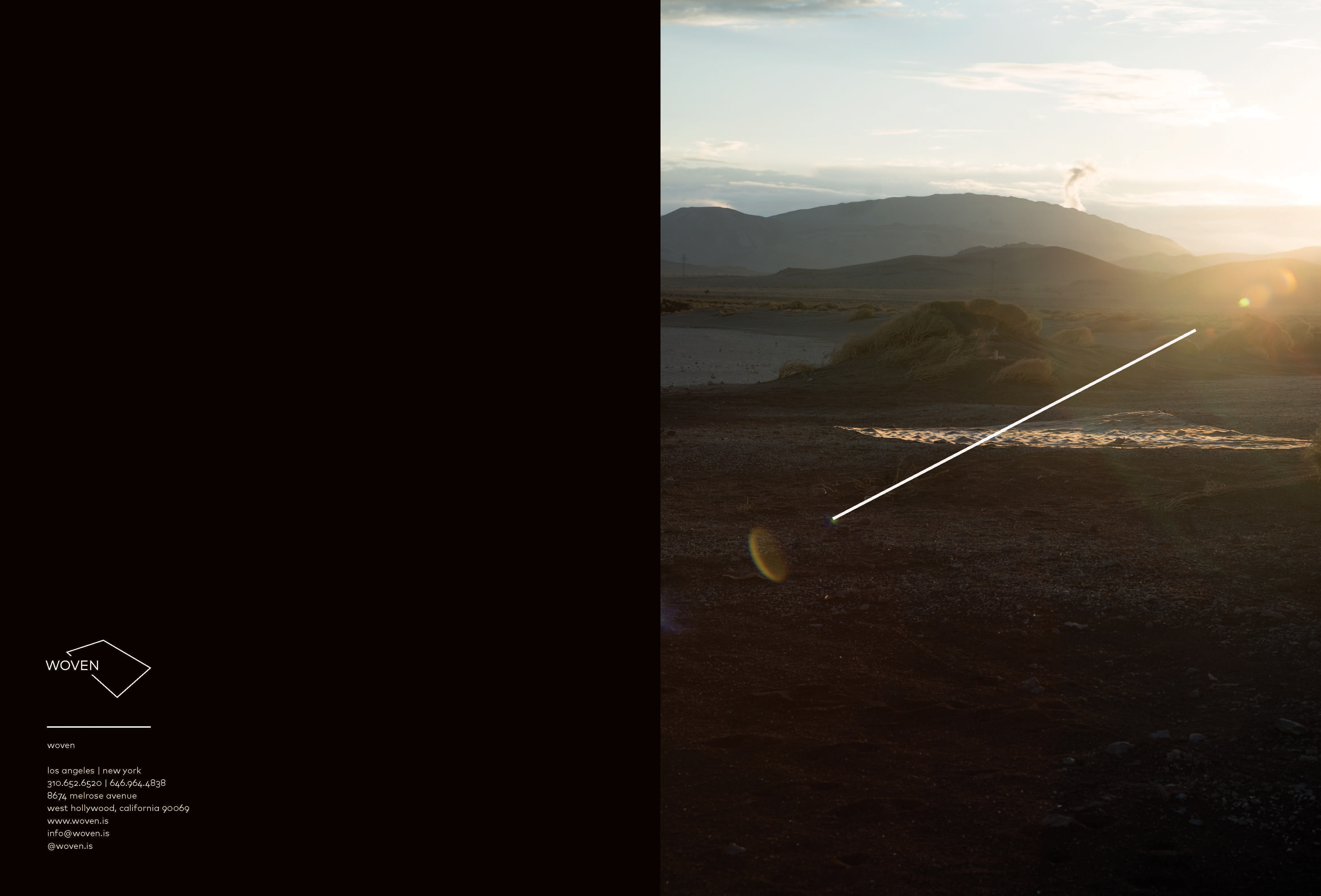 rug as place book. for the launch of the new brand, we conceived, designed and produced the book rug as place—a 224 page book that tells the story of woven. we produced 4 photoshoots—in iceland, the mohave desert (yucca valley and coso), and malibu.