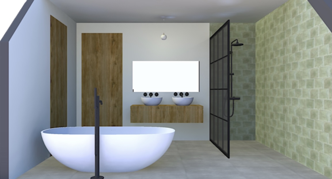 An empty room became a bathroom