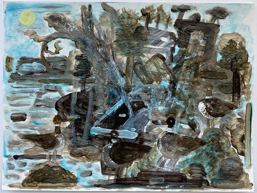 Locations 4, 2022, Acrylic on Bristol, 9 x 12 in. $450 (unframed)