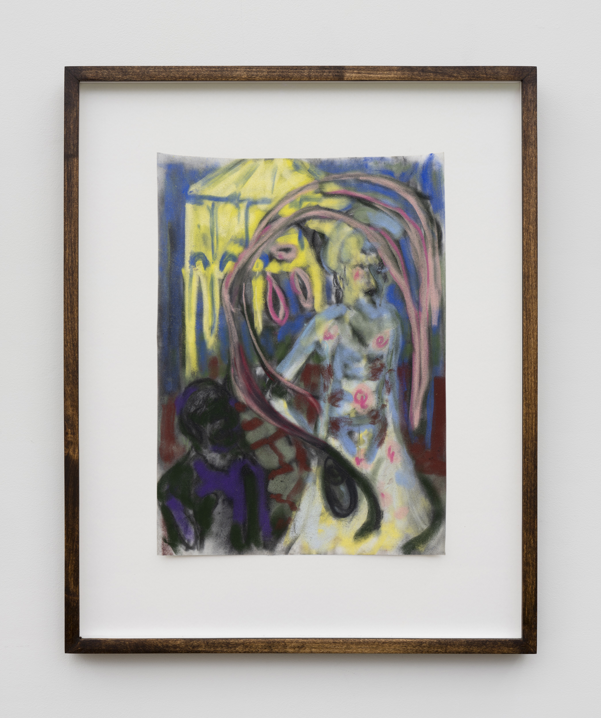 Study for ‘Westcliff Street Vendors’ No.1, 2021, Pastel on Hahnemühle Velour, 13 3/4 x 9 3/4 in