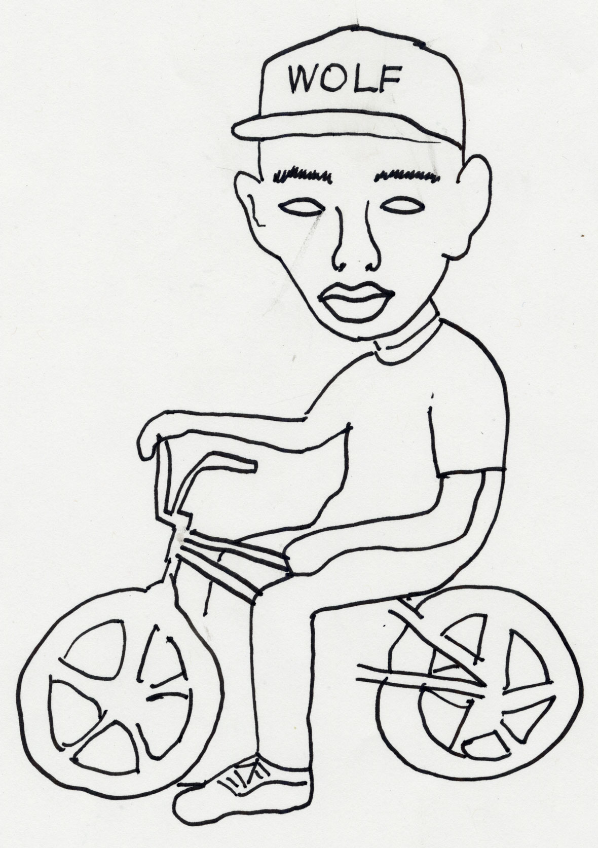 Tyler the Creator Riding a Bike Incorrectly Without Background Drawing Art  Board Print for Sale by 420igor