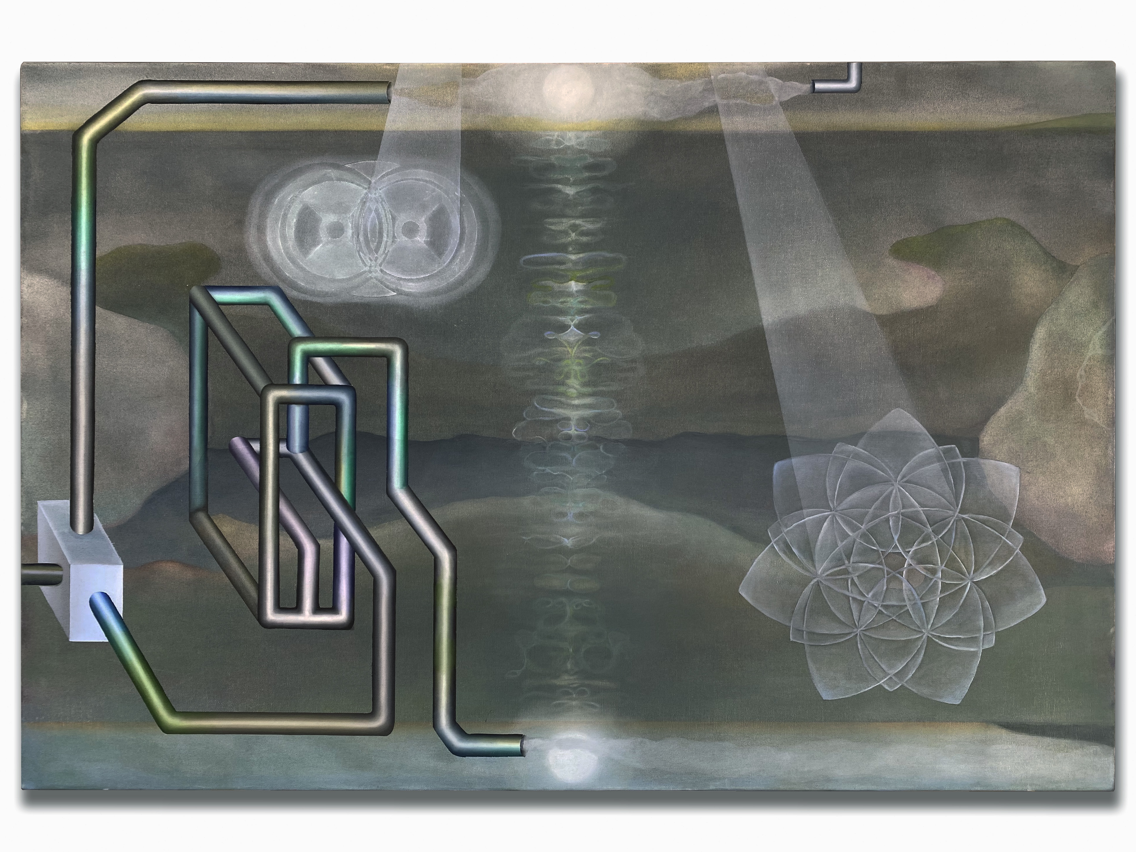 Looking Into the Field 2: Each Ray Projected Onward on its Course 2021 Oil On Canvas 24' x 36"