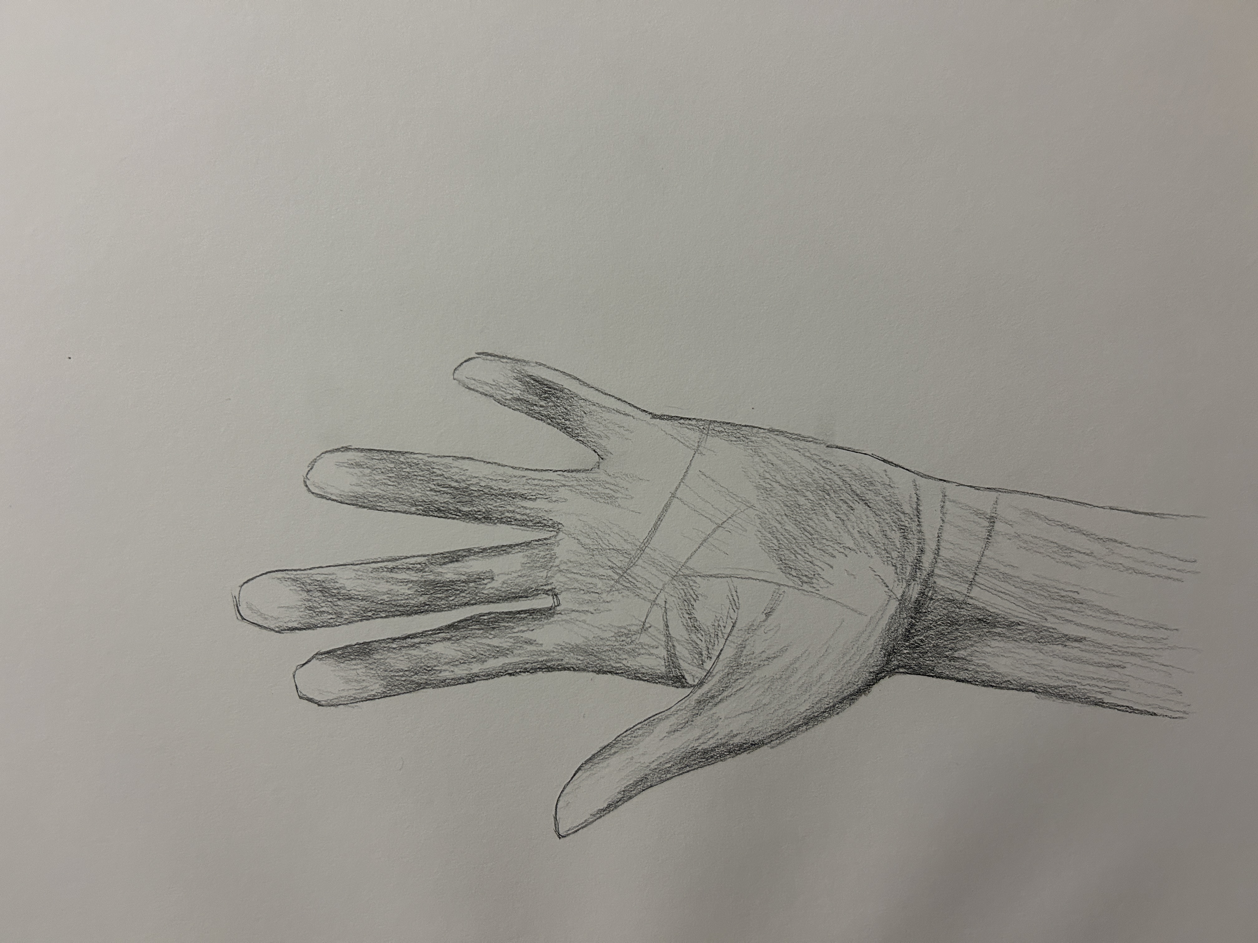 hand study, graphite on paper, 11x15, 2023